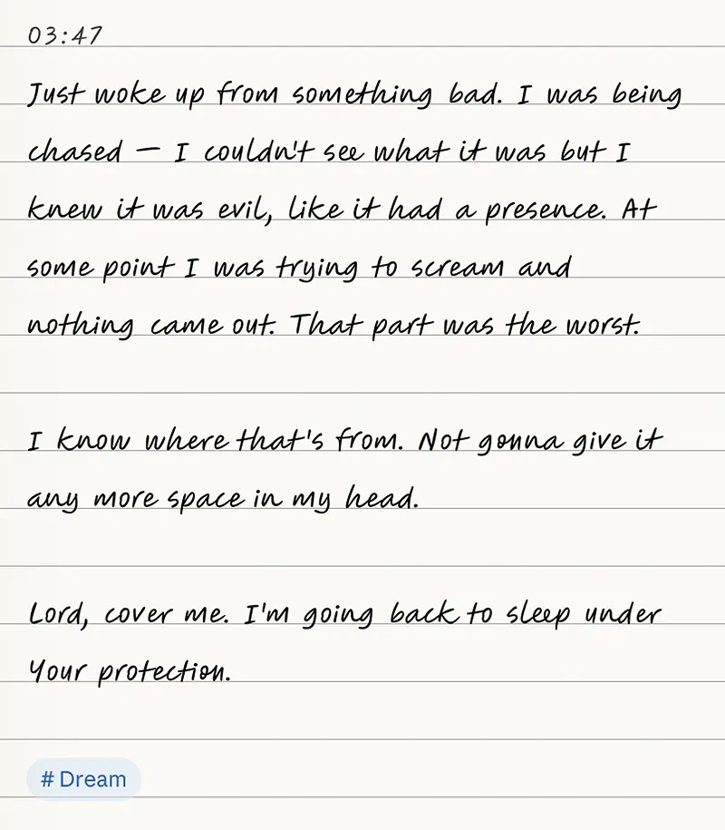 Journal app showing morning capture