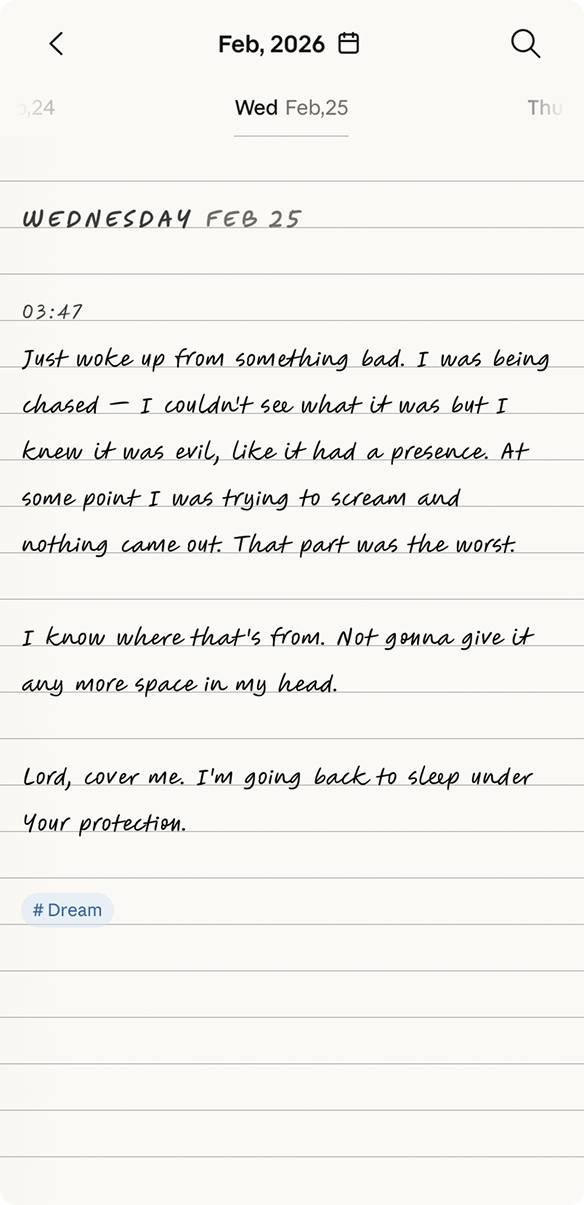 Journal app showing morning capture