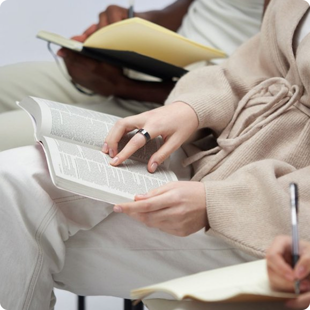 Couple reading Bible together