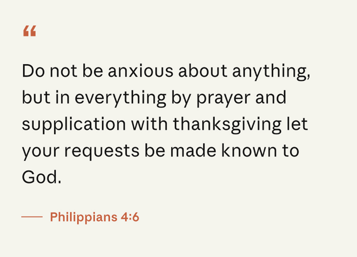 Scripture — Philippians 4:6